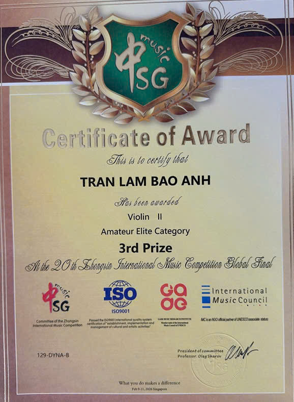 Chứng nhận Kỳ thi ABRSM Quốc tế
